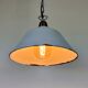 Industrial French Grey Enamel Factory Pendant Lamp, 1960s