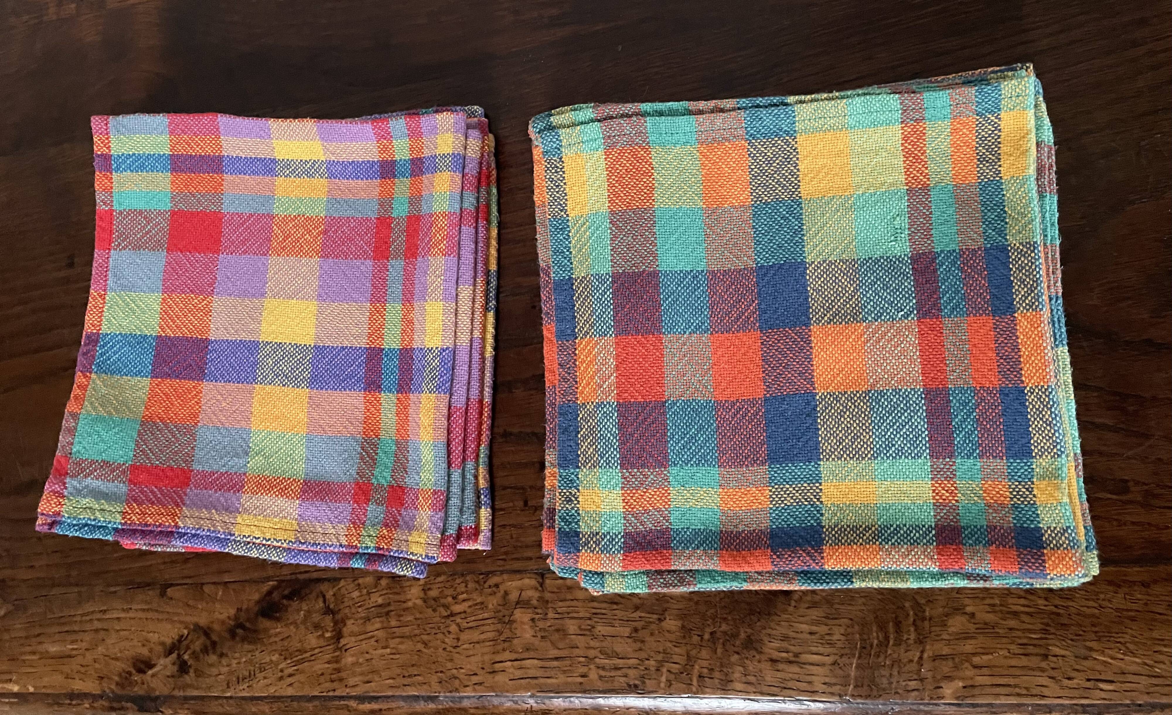 Set of 8 madras cotton napkins