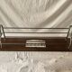 Large Art Deco wall-mounted coat rack in wood and chrome metal with mirror