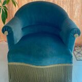 Fauteuil crapaud bleu