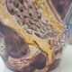 Rooster pitcher vase, glazed ceramic signed Jeanne Azambourg, Le Clos De Joye, 1960s