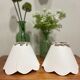 White and linen scalloped lampshade