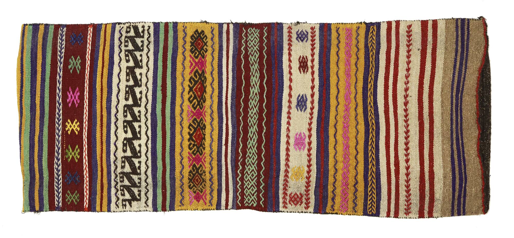 Area kilim rug ,vintage wool turkish handknotted kilim, 164 cmx 69 cm rug