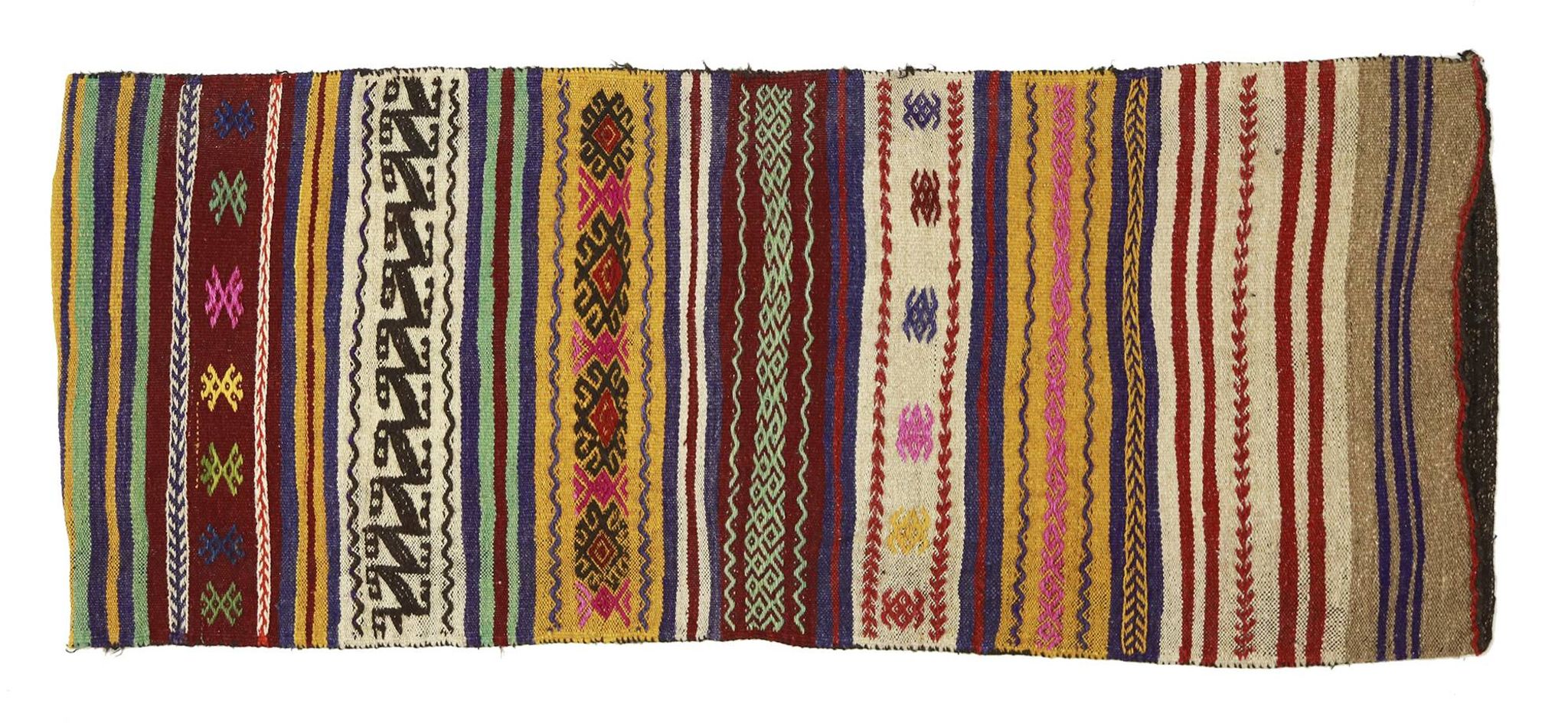 Area kilim rug ,vintage wool turkish handknotted kilim, 164 cmx 69 cm rug