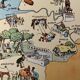 Old poster illustrated map of Normandy 1935 - JP Pinchon