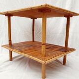 Rattan marquetry coffee table