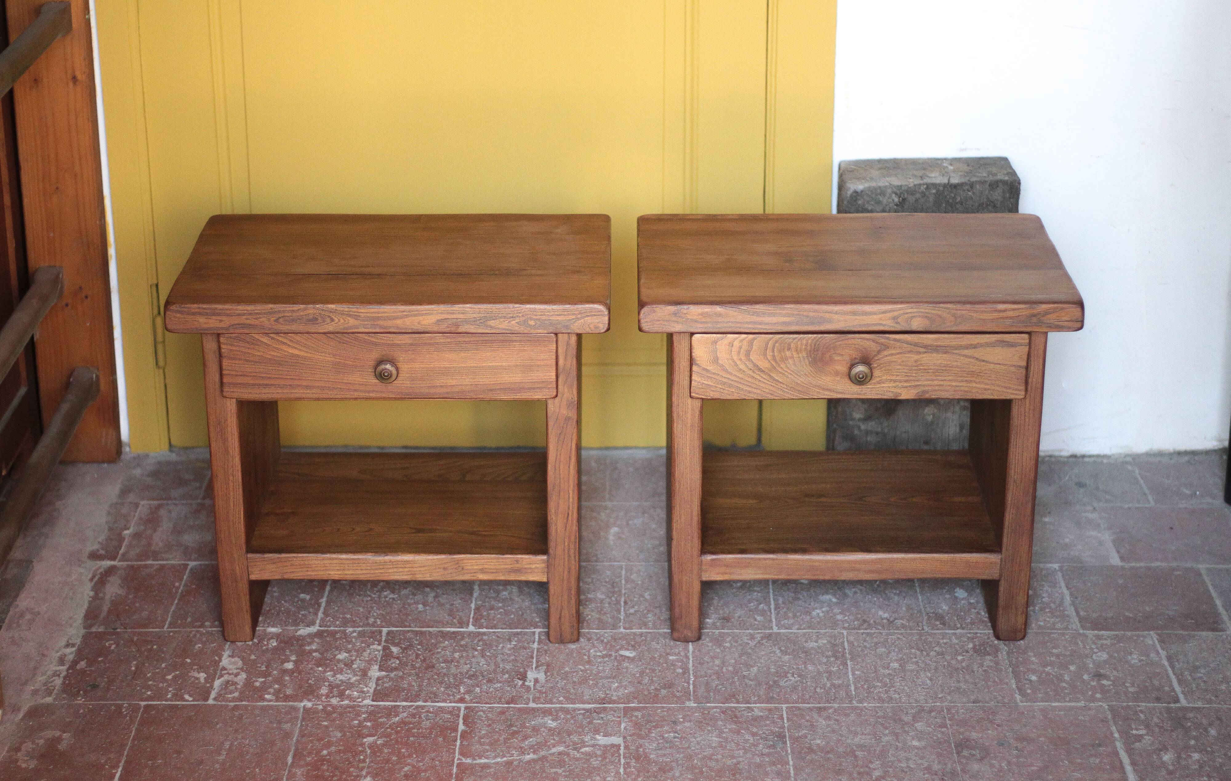 Pair of solid wood nightstands Aranjou, bedside table, end table.