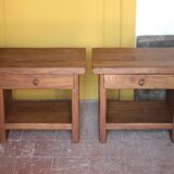 Pair of solid wood nightstands Aranjou, bedside table, end table.