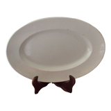 Ancien plat ovale blanc  veillard bordeaux