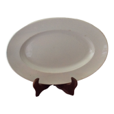 Ancien plat ovale blanc  veillard bordeaux