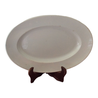 Old oval white dish veillard bordeaux