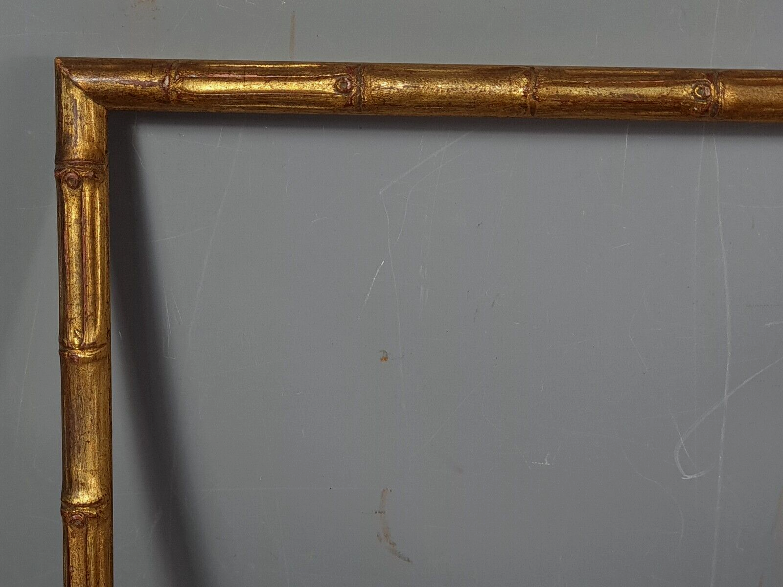 Old frame way bamboo gilded wood gold leaf 45x38 foliage 43x36 cm SB2