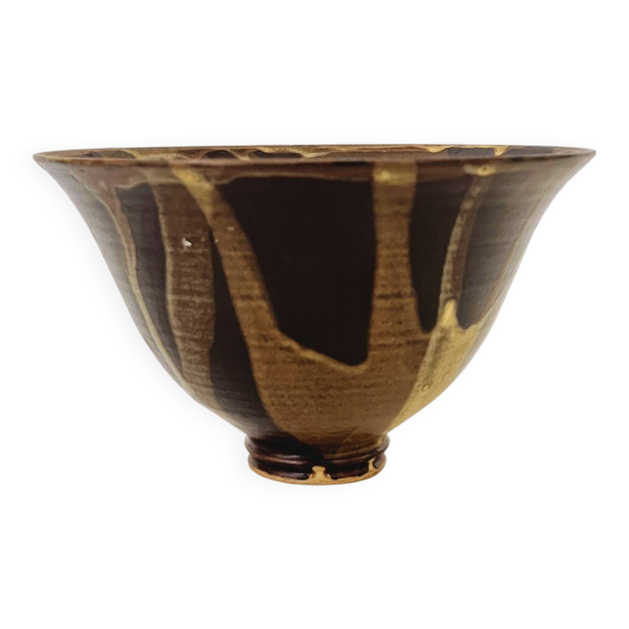 Japanese-style salad bowl / empty pocket, fine ceramic, handmade and signed