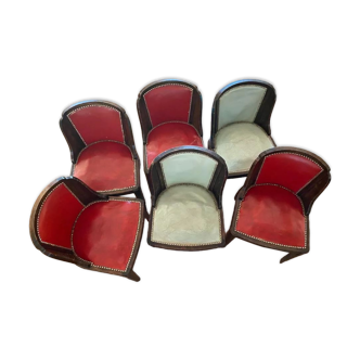 Set of 6 art deco dining chairs