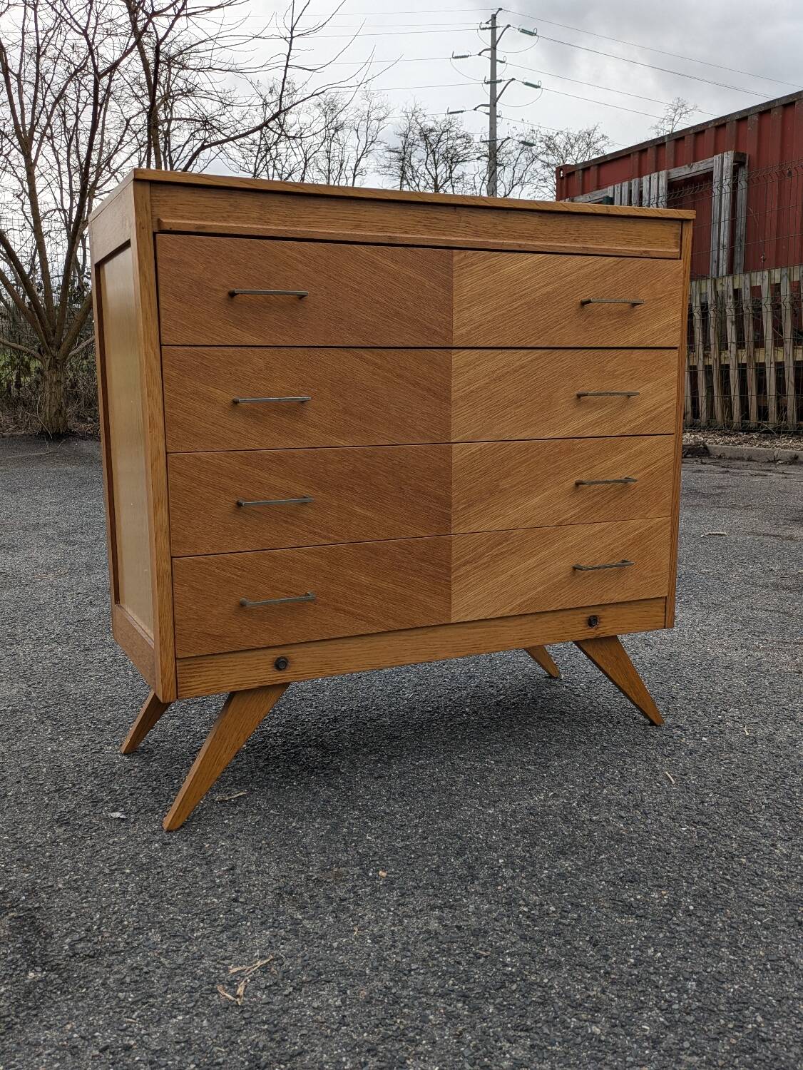 Commode vintage 1960 pied compas