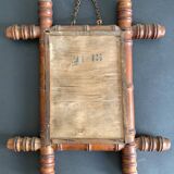 Late 19th century bamboo-style turned wooden mirror
