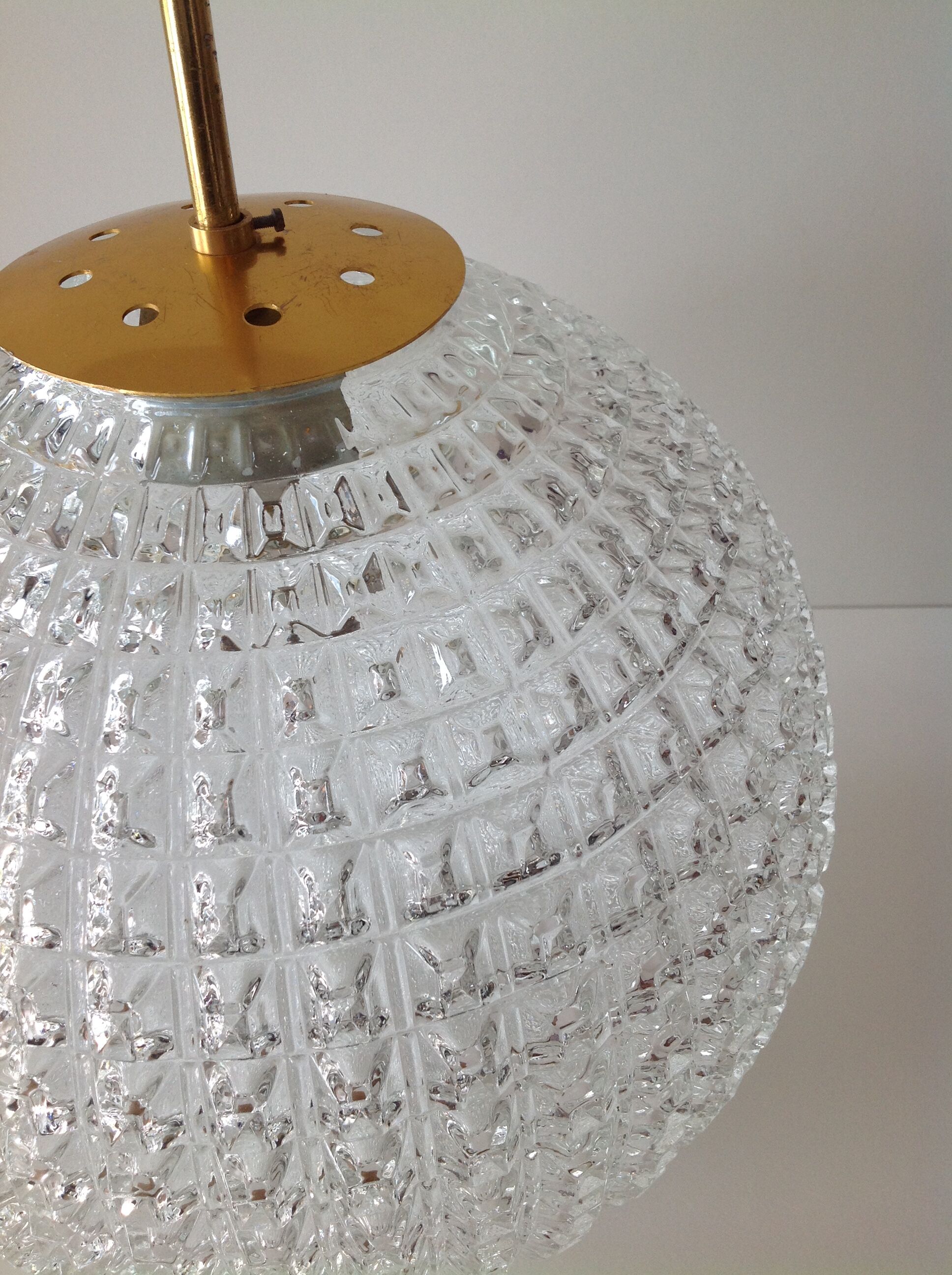 Suspension boule verre vintage