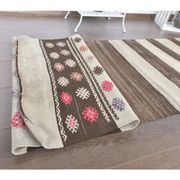 1970s vintage Turkish runner handwoven wool flatweave kilim rug 69x280