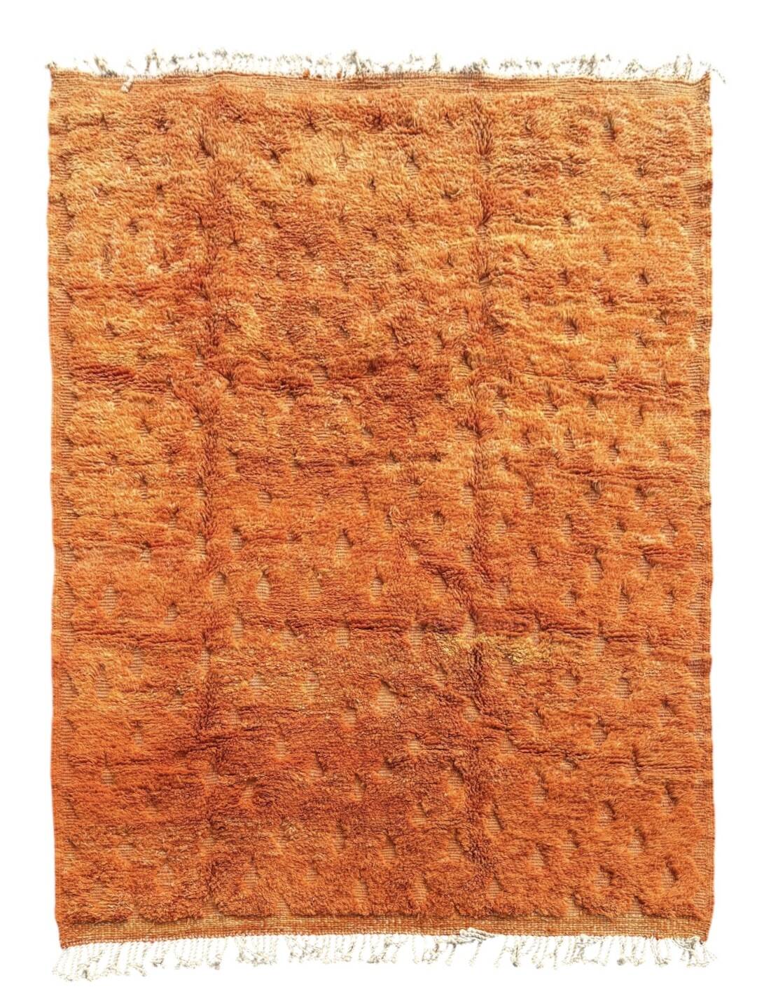 Limona - Tapis berbère Mrirt en laine orange