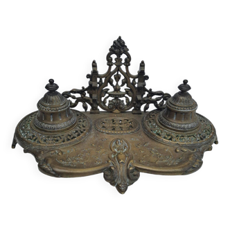 19th century bronze inkwell