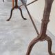 Restaurant bistro table in oval marble and decorated cast iron bases -1m51