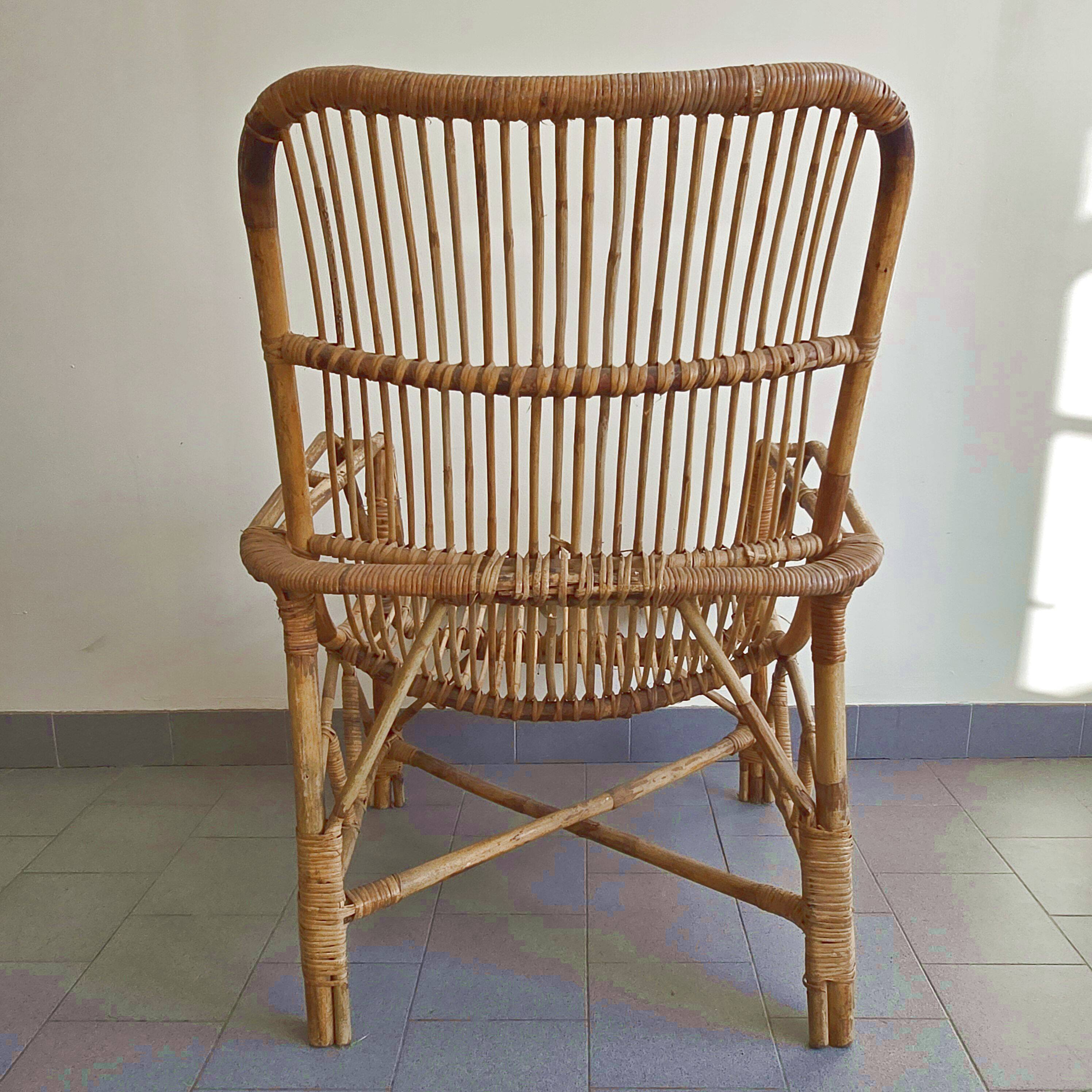 Vintage rattan armchair 1960