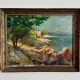 Oil on canvas The Pointe de Bacon in Antibes by M. Desgardins