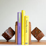 "In" wooden bookends studded, 50's