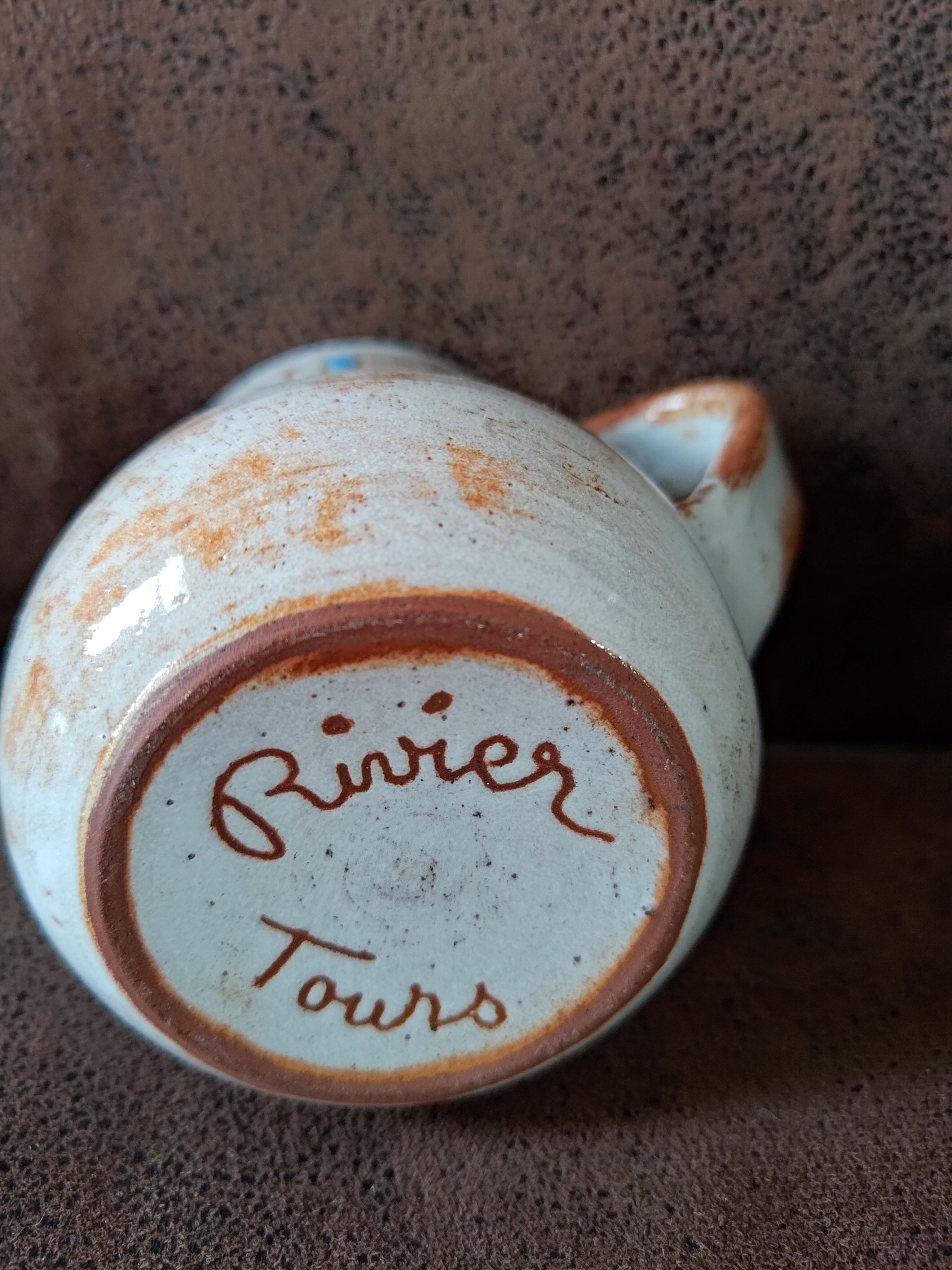 Jean Rivier glazed ceramic pitcher