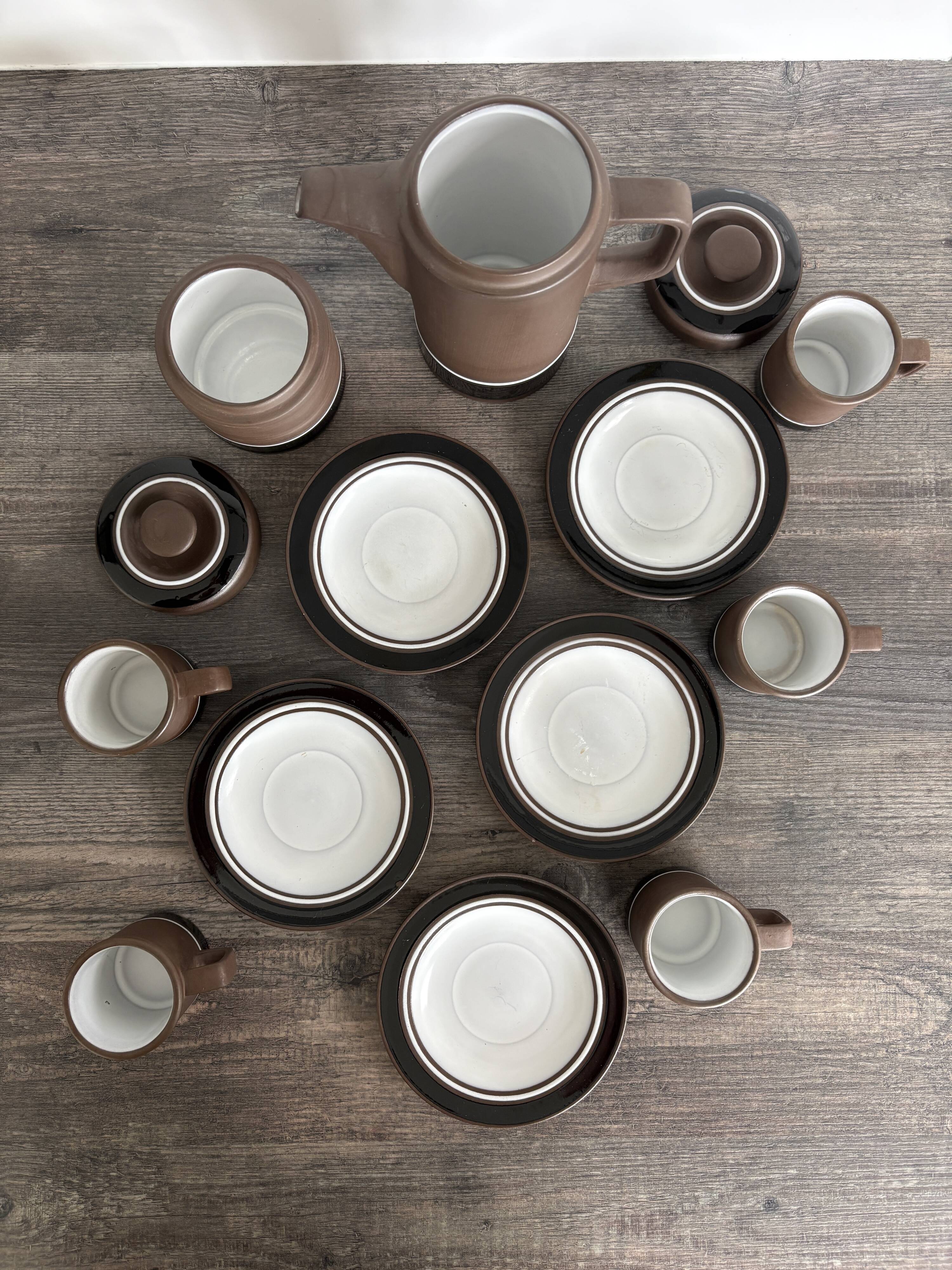 Vintage River Dolphin coffee service – Matte stoneware