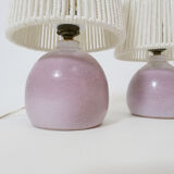 Pair of bedside lamps, rope blinds