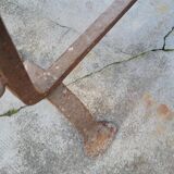 Paire de chenets landiers en fer forgé de cheminée ancien 19ème