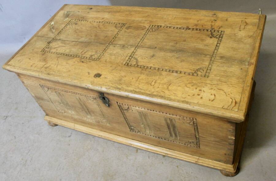 19th-century oak chest