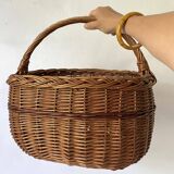 Woven wicker basket