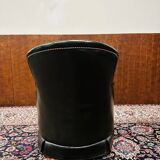 Fauteuil club anglais en cuir vert