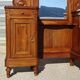 Walnut dressing table with mirror, storage and marble.