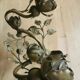 Brass wall sconce golden leaves and roses