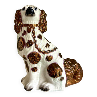 Chien, Cavalier King Charles en faïence Staffordshire n°5, vers 1860