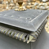 Tin and glass lantern