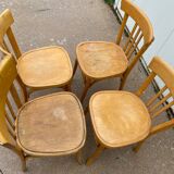 Curved varnished bistro chairs
