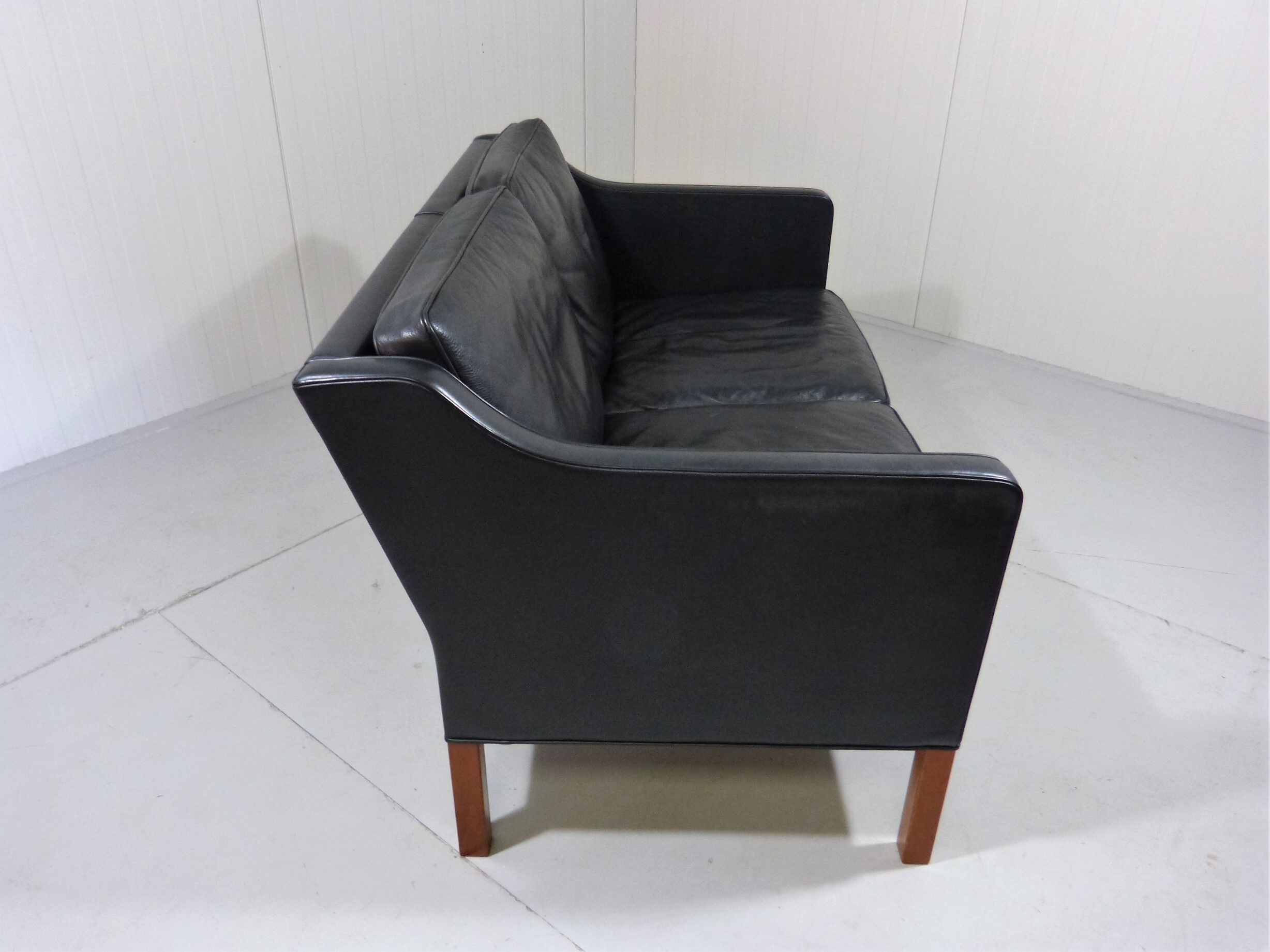Black leather sofa by Børge Mogensen for Fredericia, Denmark
