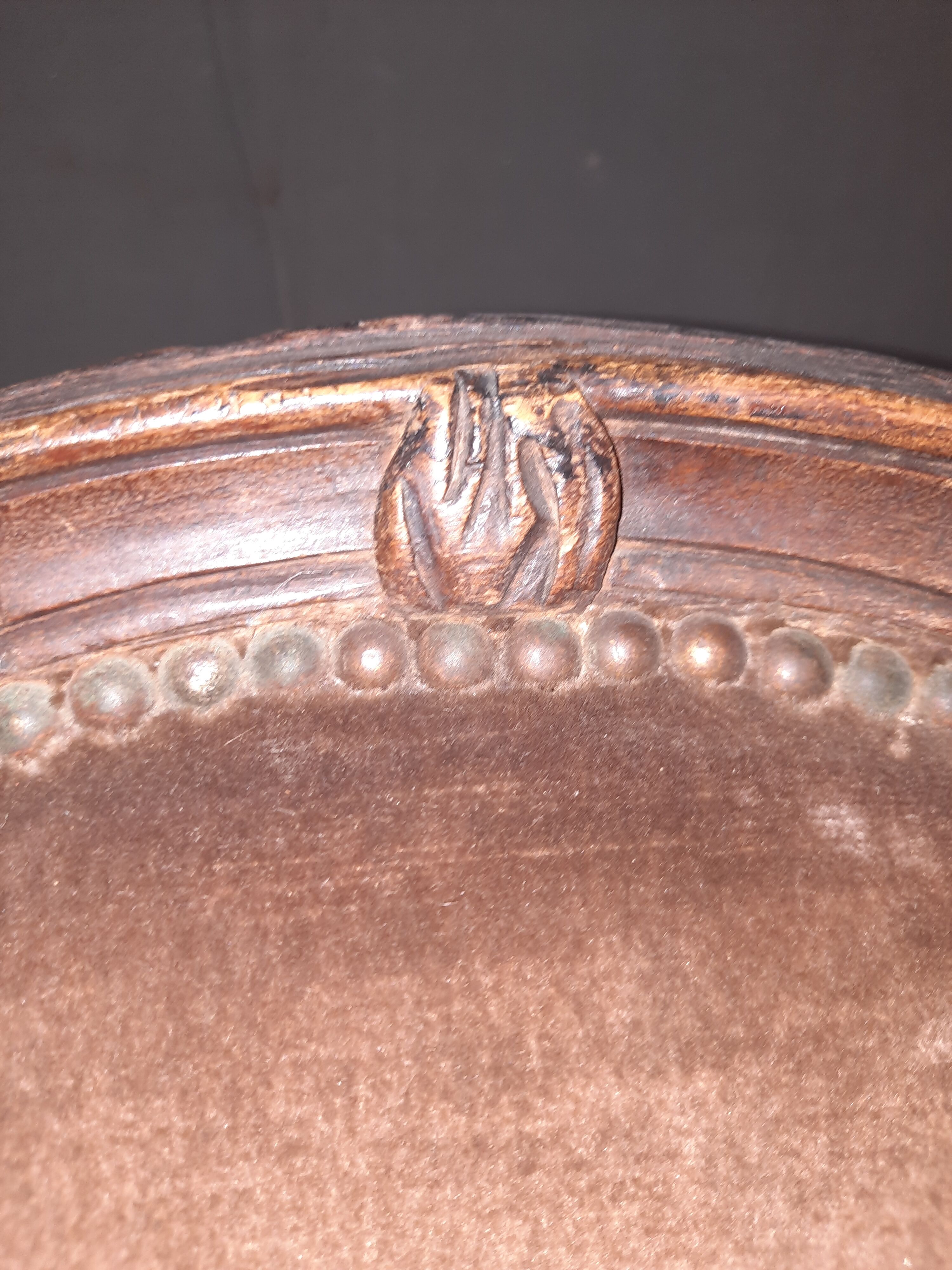 Pair of transition armchairs from the Louis XV Louis XVI eras