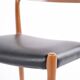 Dining chair – Niels Otto Møller – Model 79 – Teak & black leather – JL Møllers Møbelfabrik – 1960s