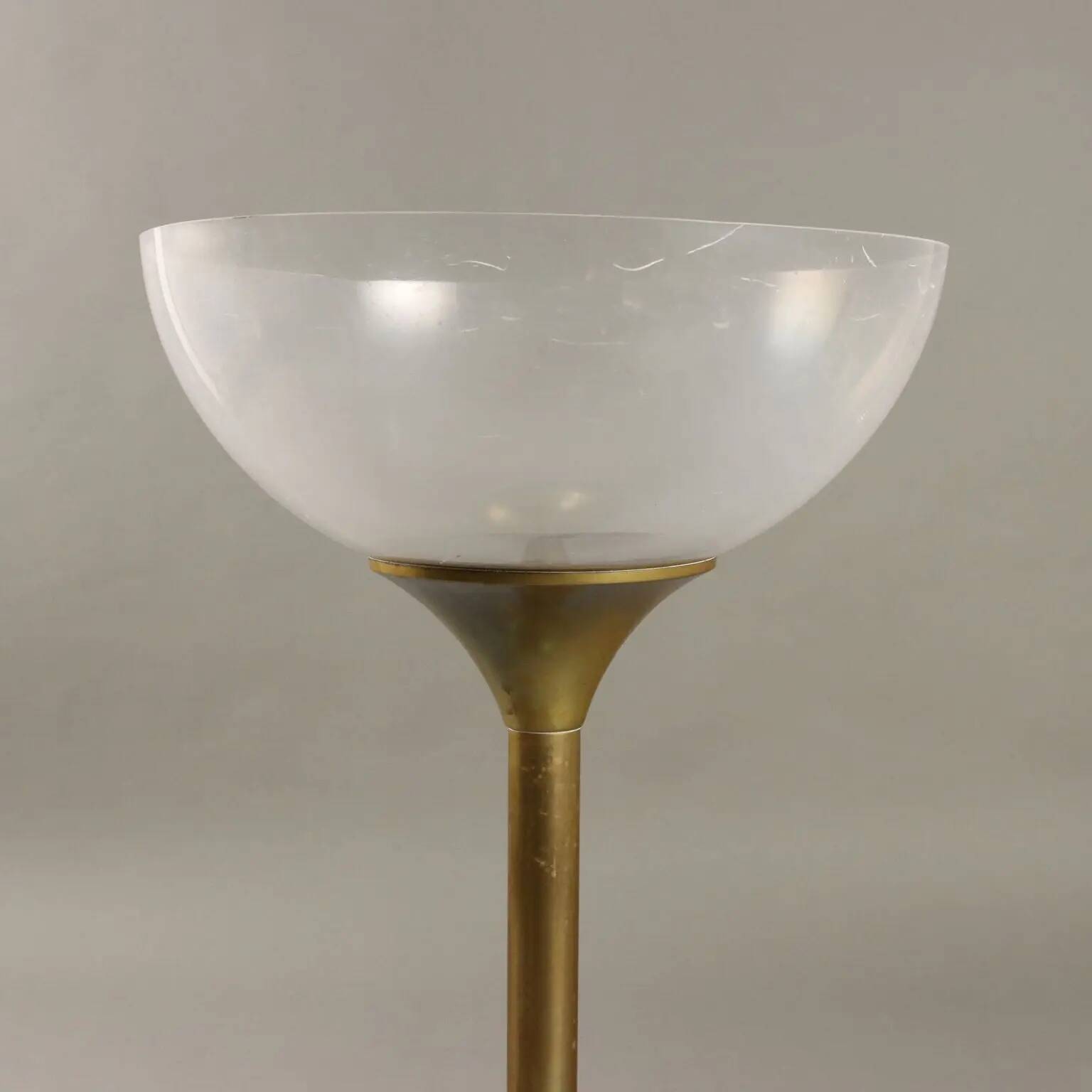 Vintage champagne bucket in brass and plexiglass, Europe, 1970s.