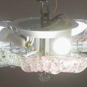 Plafonnier vintage en verre de Murano rose