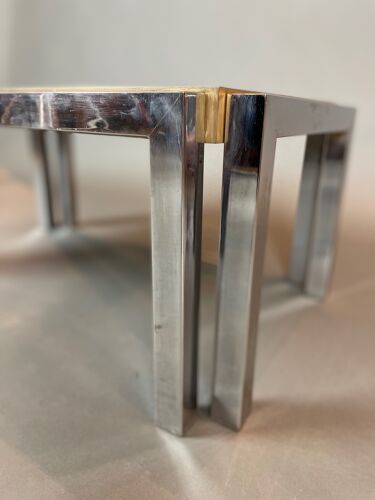 Metal coffee table and mirror top