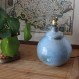 Blue ceramic ball lamp foot