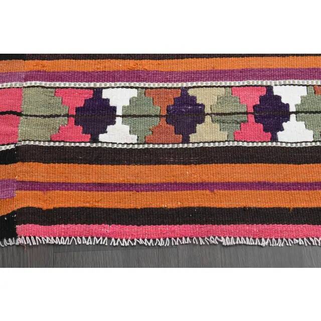 1970s Vintage Turkish Oushak Handmade Wool Cotton Pink Runner Rug 310x407