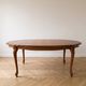 Louis XV table and 4 chairs in wood and marquetry.