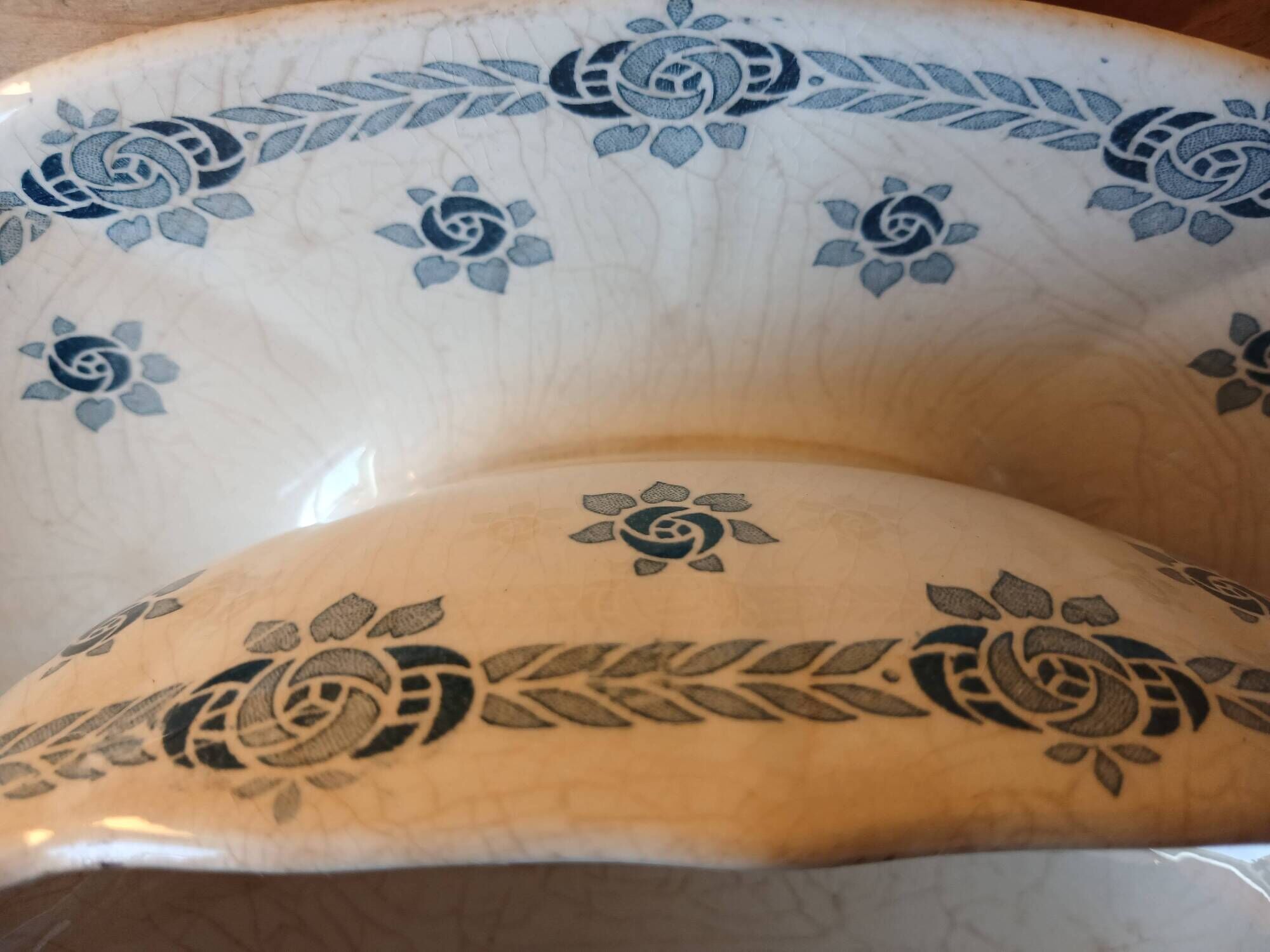 Sauceboat ironstone 1900 - Sarreguemines earthenware Adria series